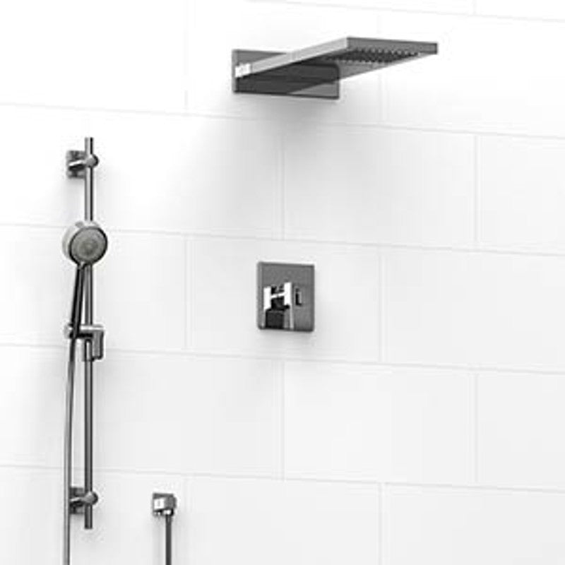 Riobel Zendo 3-Way Shower System with Hand Shower Rail and Rain and Cascade Shower Head KIT2745ZOTQ