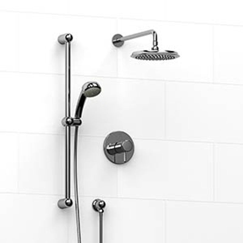 Riobel KIT323FI Type TP thermostaticpressure balance 0.5 coaxial 2-way system with hand shower and shower head - Standard