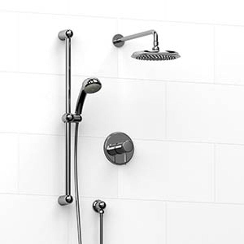 Riobel Georgian KIT323GN Type TP thermostaticpressure balance 0.5 coaxial 2-way system with hand shower and shower head - Standard
