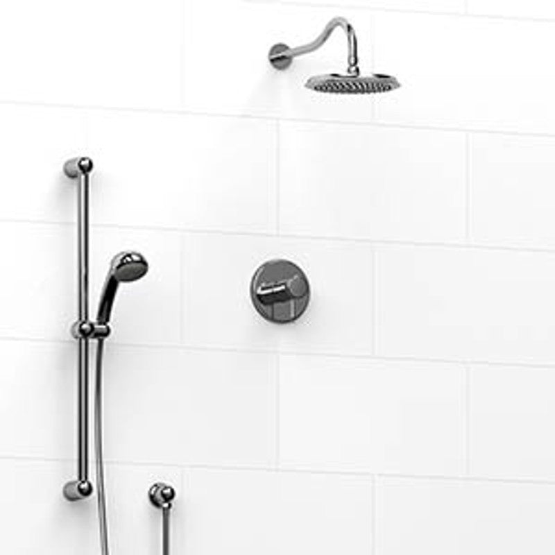 Riobel KIT323RT Type TP thermostaticpressure balance 0.5 coaxial 2-way system with hand shower and shower head - Standard