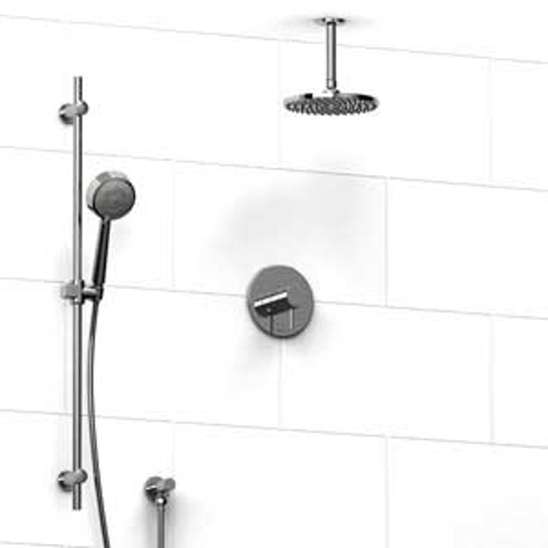 Riobel Pallace KIT343PATM Type TP thermostaticpressure balance 0.5 coaxial system with hand shower rail and shower head