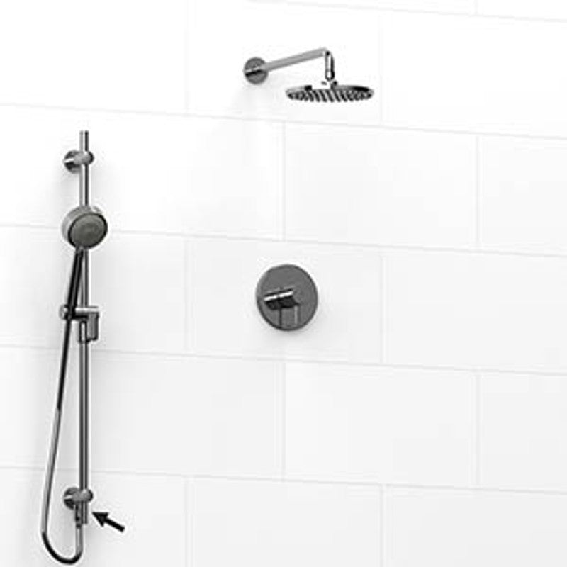 Riobel Pallace KIT6323PATM Type TP thermostaticpressure balance 0.5 coaxial 2-way system hand shower rail with built-in elbow su - Cross Handle