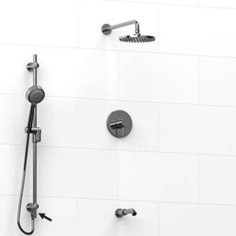 Riobel Pallace KIT6445PATM Type TP thermostaticpressure balance 0.5 coaxial 3-way system hand shower rail with built-in elbow su - Standard