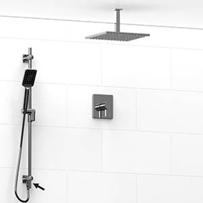 Riobel KIT7623 Type TP thermostaticpressure balance 0.5 coaxial 2-way system hand shower rail with built-in elbow supply and ...