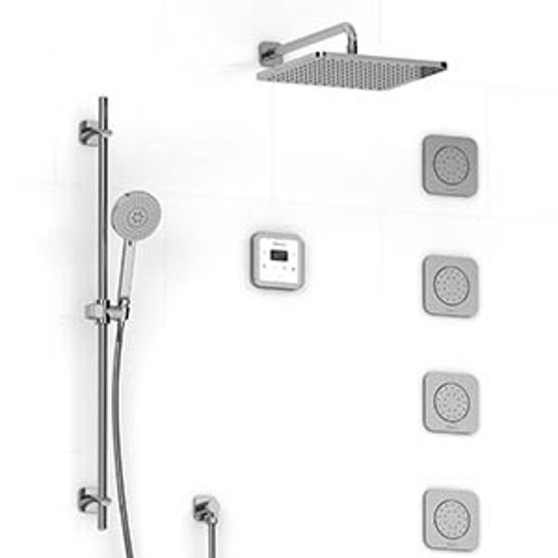 Riobel Salome KIT91ISSAC-BK-6 0.75 electronic system with hand shower rail 4 body jets and shower head