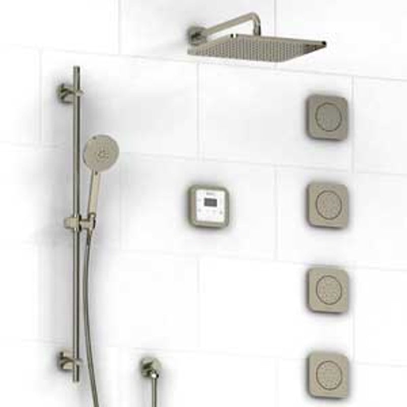 Riobel Salome KIT91ISSAPN-BK-6 0.75 electronic system with hand shower rail 4 body jets and shower head