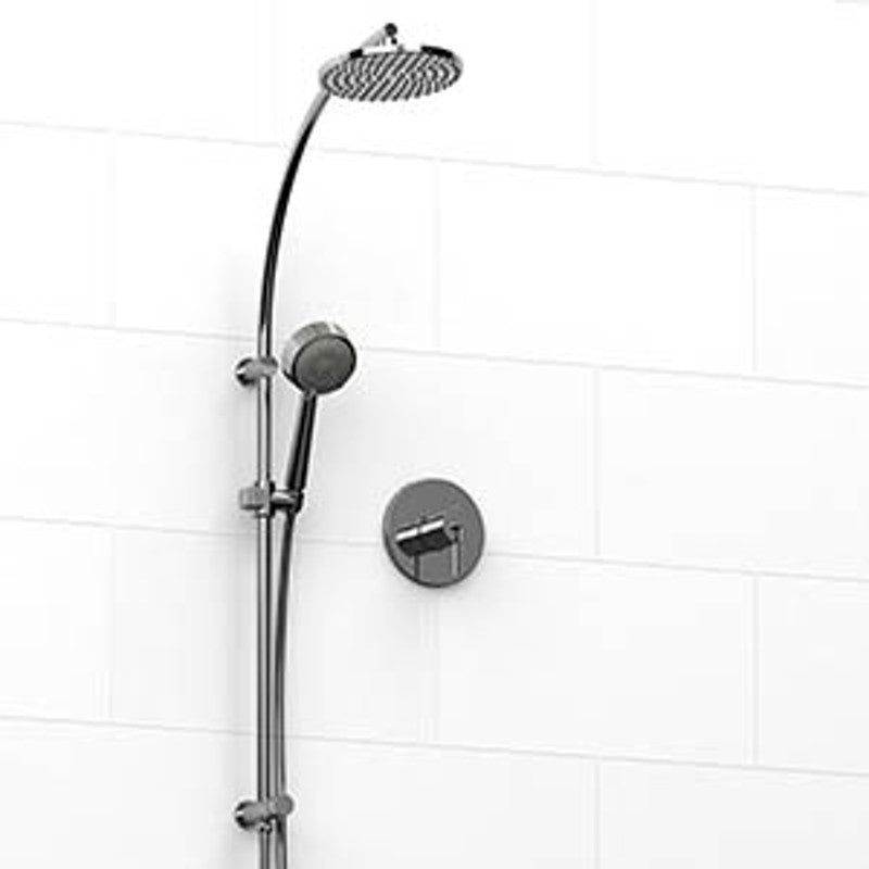 Riobel KIT923CSTM DUO system: Type TP thermostaticpressure balance 0.5coaxial 2-way system with hand shower rail and shower head