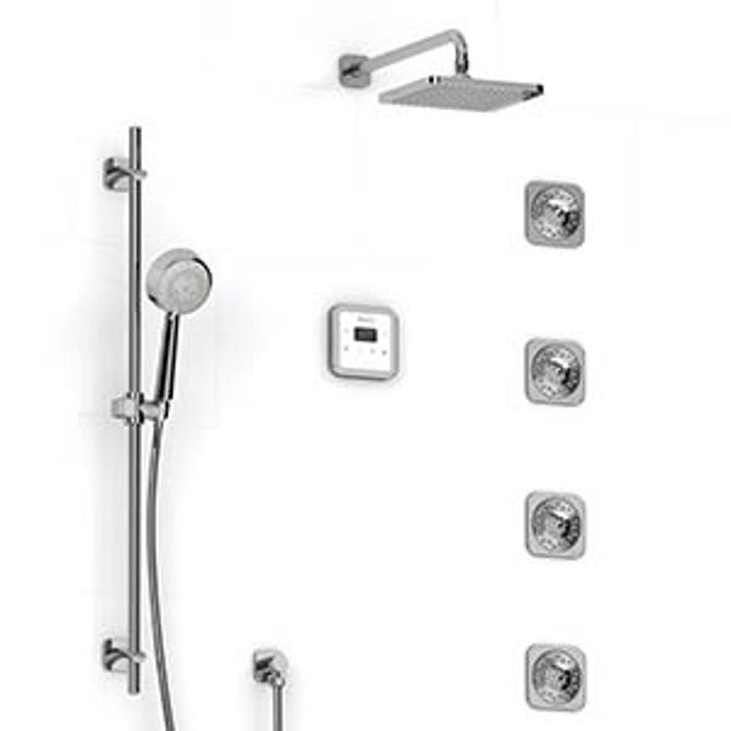 Riobel Salome KIT92ISSAC-BK-6 0.75 electronic system with hand shower rail 4 body jets and shower head