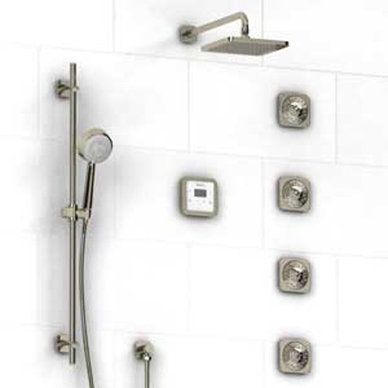 Riobel Salome KIT92ISSAPN-BK-6 0.75 electronic system with hand shower rail 4 body jets and shower head
