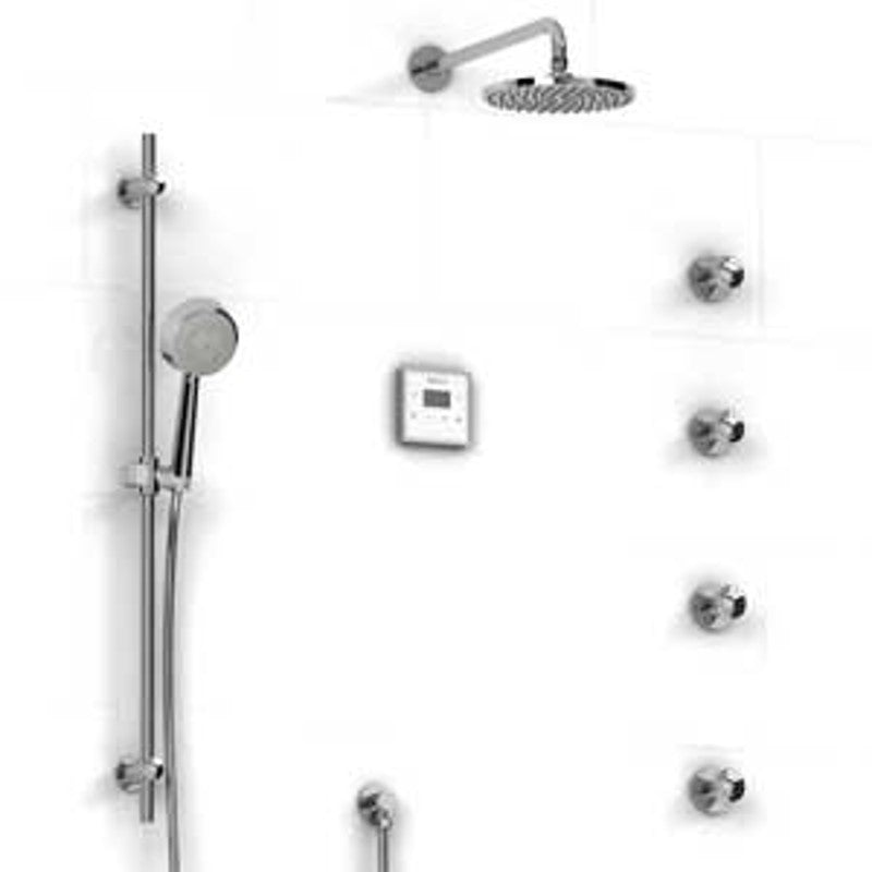 Riobel Salome KIT93ISSAPN-W-6 0.75 electronic system with hand shower rail 4 body jets and shower head