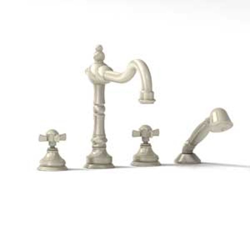 Riobel RT12X 4-piece deck-mount tub filler with hand shower