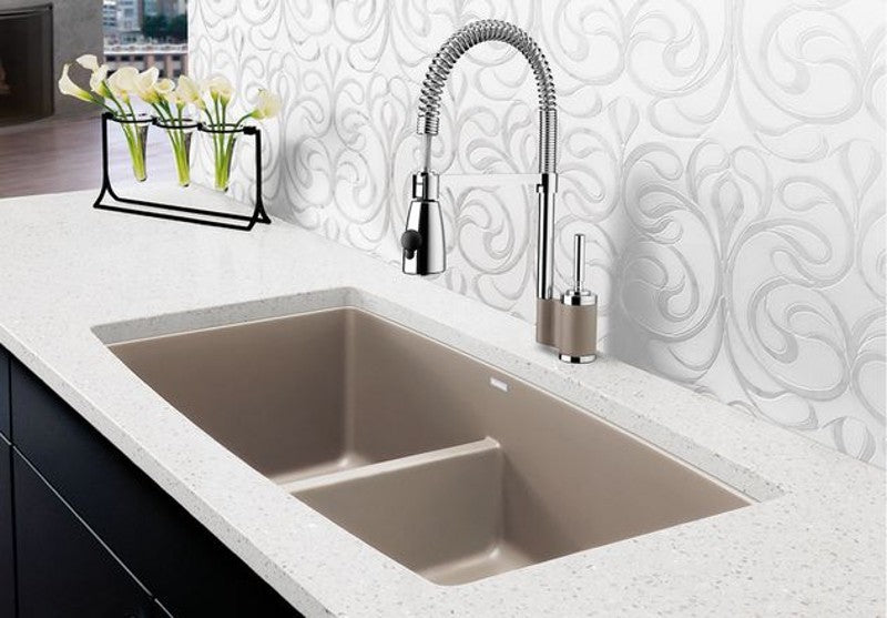 BLANCO PERFORMA U 1 3/4 LOW DIVIDE, METALLIC GRAY
