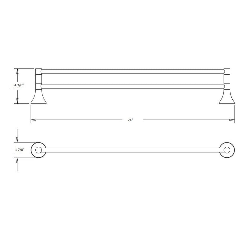 Virta Rhea 24 Inch Double Towel Bar