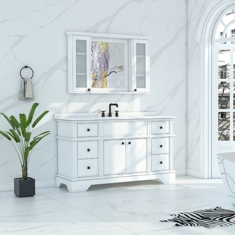 Virta 60 Inch Charm Floor Mount Single Sink Vanity