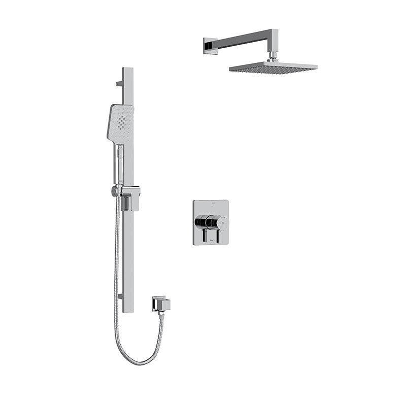Riobel Paradox TKIT323PXTQ Type TP thermostaticpressure balance 0.5 coaxial 2-way system with hand shower and shower head