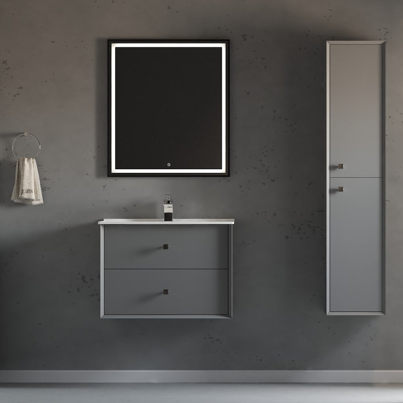 Virta 30 Inch Rose Wall Hung Single Sink Vanity