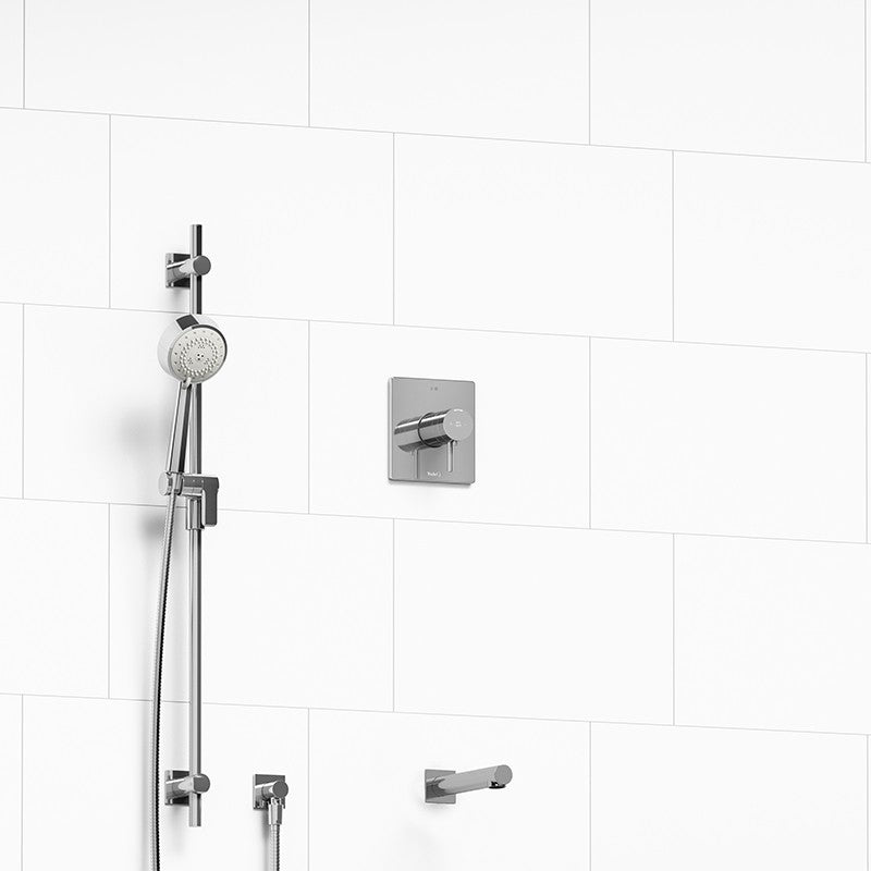 Riobel Pallace KIT1244PATQ 1/2 inch 2-way Type T/P coaxial system with spout and hand shower rail