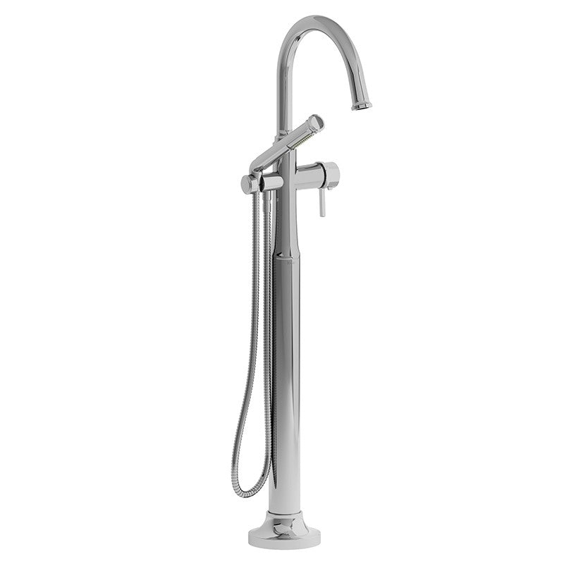 Riobel Momenti MMRD39L 2-way Type T (thermostatic) coaxial floor-mount tub filler with hand shower