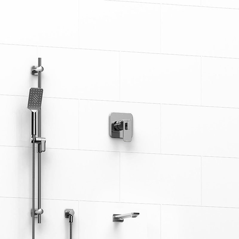 Riobel Equinox KIT1244EQ 1/2 inch 2-way Type T/P coaxial system with spout and hand shower rail
