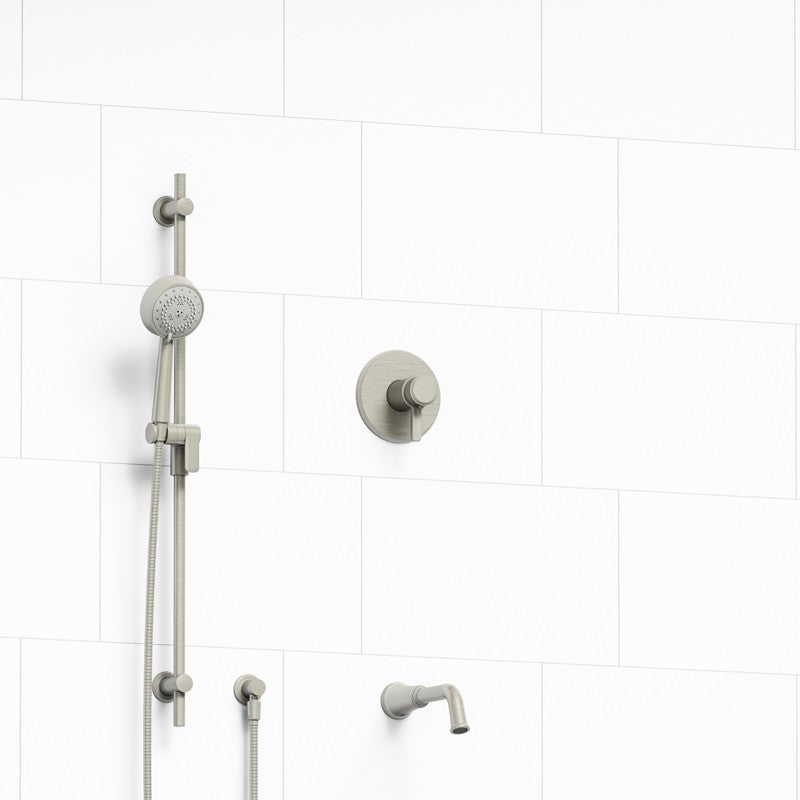 Riobel Momenti 2-Way System 1244 with Spout, Hand Shower Rail and J Shaped Handles