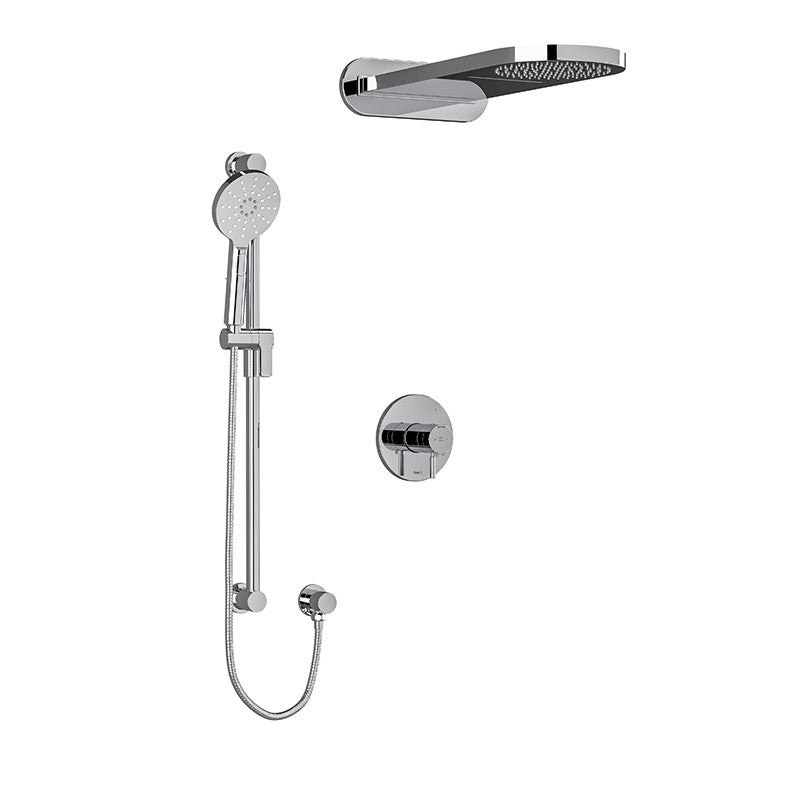 Riobel Riu KIT2745RUTM Type TP thermostaticpressure balance 0.5 coaxial 3-way system with hand shower rail and rain and cascade