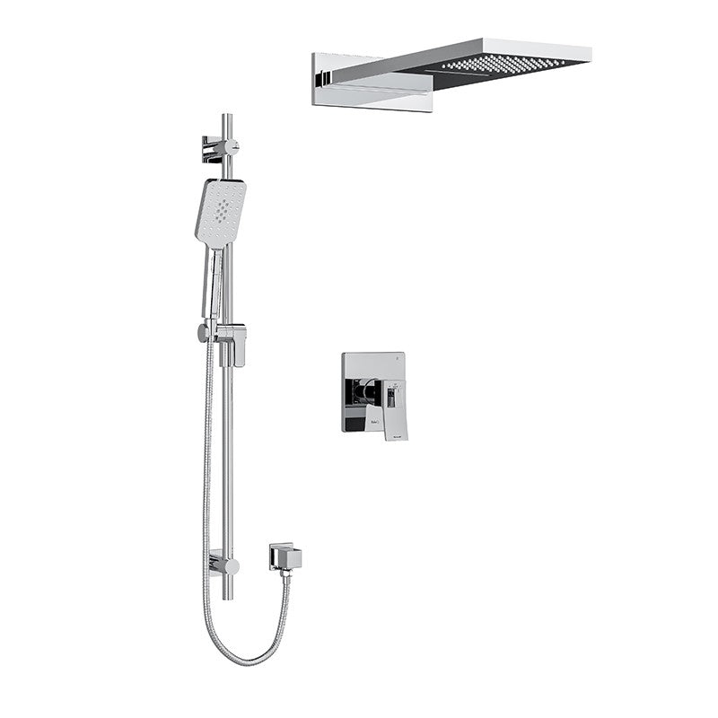 Riobel Zendo 3-Way Shower System with Hand Shower Rail and Rain and Cascade Shower Head KIT2745ZOTQ