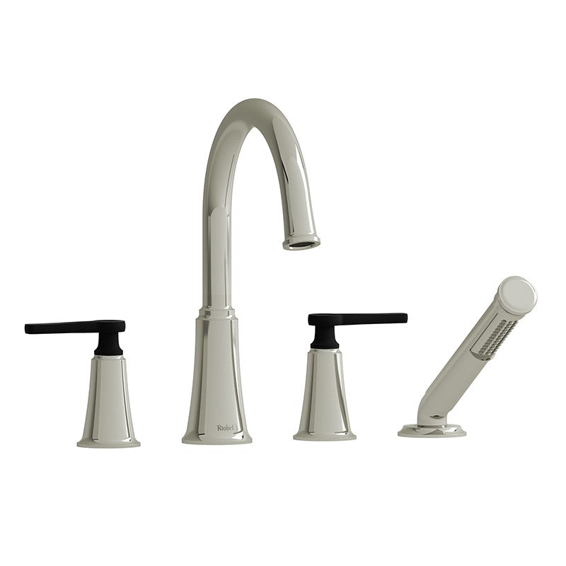Riobel Momenti MMRD12J 4-piece deck-mount tub filler with hand shower