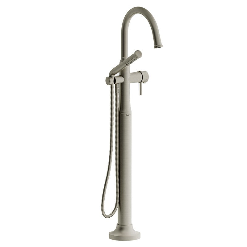 Riobel Momenti MMRD39L 2-way Type T (thermostatic) coaxial floor-mount tub filler with hand shower