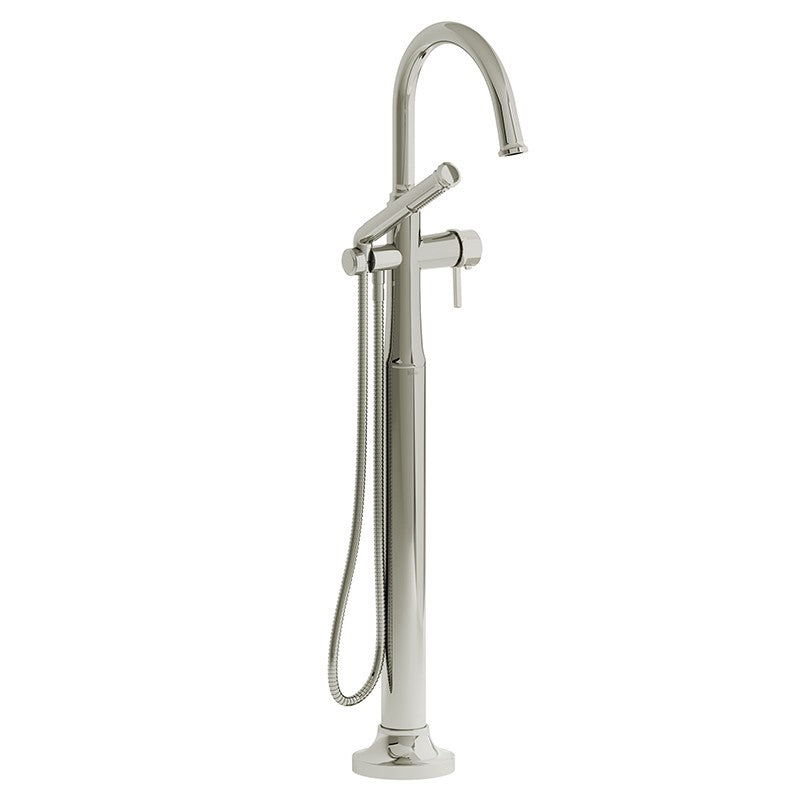 Riobel Momenti MMRD39L 2-way Type T (thermostatic) coaxial floor-mount tub filler with hand shower