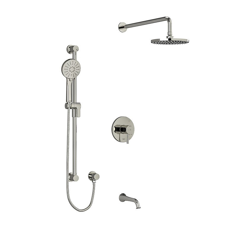 Riobel Edge 3-Way Shower System Trim with Hand Shower Rail, Shower Head and Spout TKIT1345EDTM