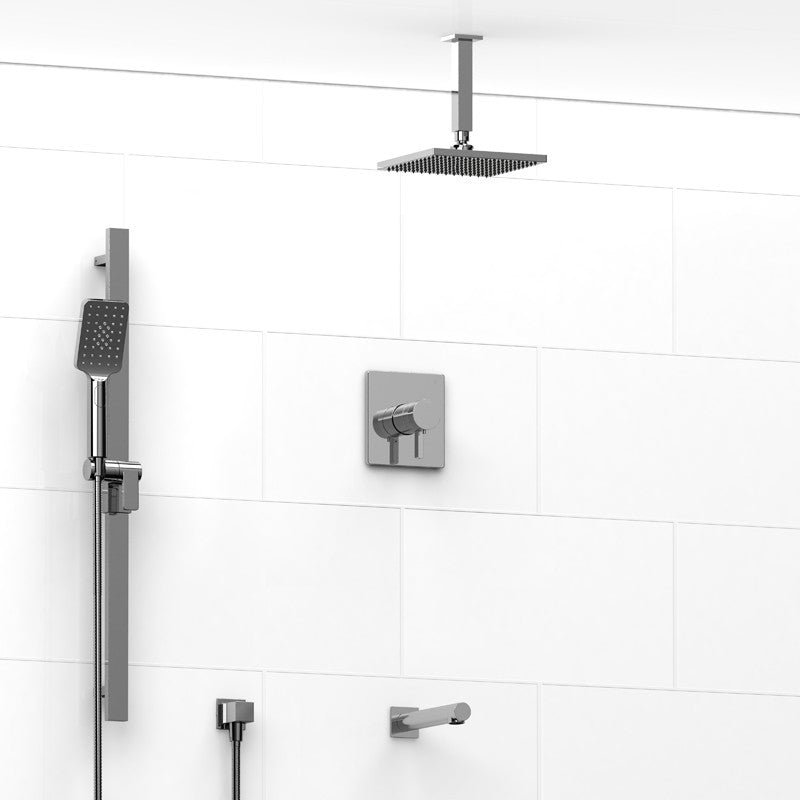 Riobel Paradox TKIT1345PXTQ Type TP thermostaticpressure balance 0.5 coaxial 3-way system with hand shower rail shower head