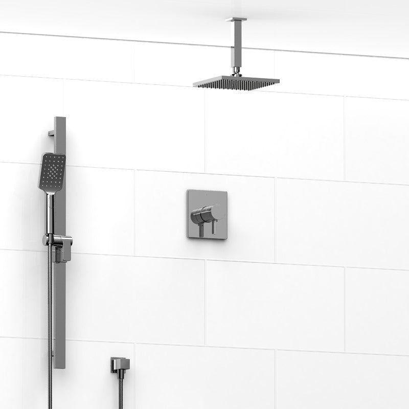 Riobel Paradox TKIT323PXTQ Type TP thermostaticpressure balance 0.5 coaxial 2-way system with hand shower and shower head