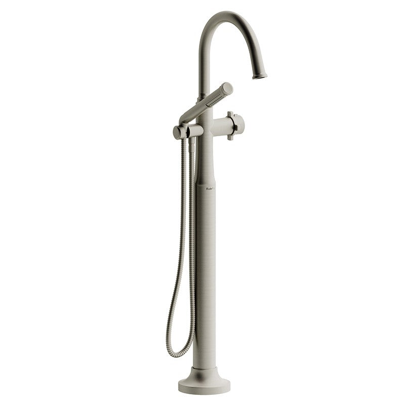 Riobel Momenti TMMRD39X 2-way Type T (thermostatic) coaxial floor-mount tub filler with hand shower (Without Rough-in)