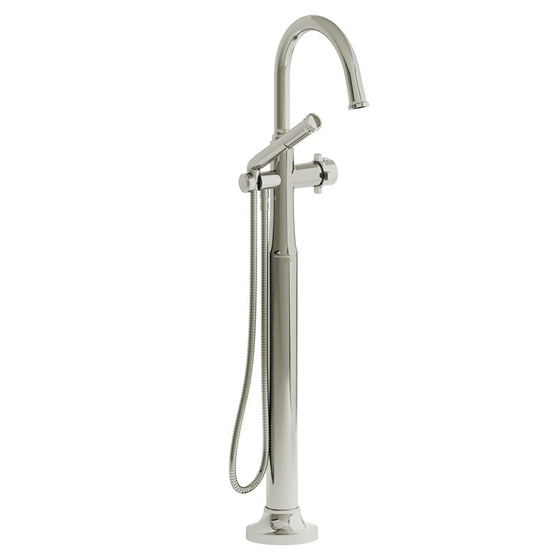 Riobel Momenti TMMRD39X 2-way Type T (thermostatic) coaxial floor-mount tub filler with hand shower (Without Rough-in)