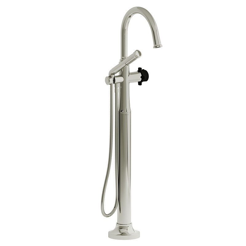 Riobel Momenti TMMRD39X 2-way Type T (thermostatic) coaxial floor-mount tub filler with hand shower (Without Rough-in)