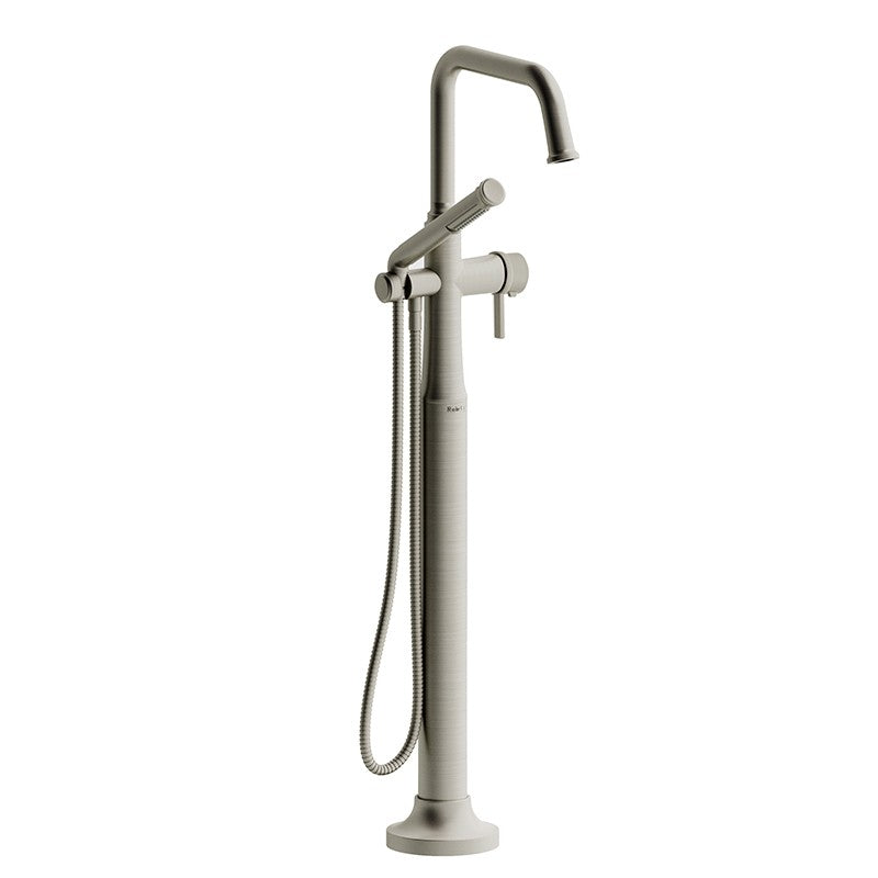 Riobel Momenti TMMSQ39J 2-way Type T (thermostatic) coaxial floor-mount tub filler with hand shower (Without Rough-in)