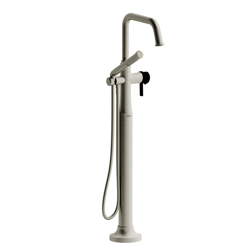 Riobel Momenti TMMSQ39J 2-way Type T (thermostatic) coaxial floor-mount tub filler with hand shower (Without Rough-in)
