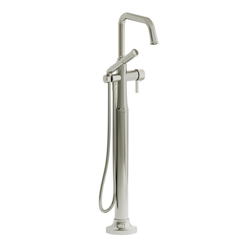 Riobel Momenti TMMSQ39J 2-way Type T (thermostatic) coaxial floor-mount tub filler with hand shower (Without Rough-in)