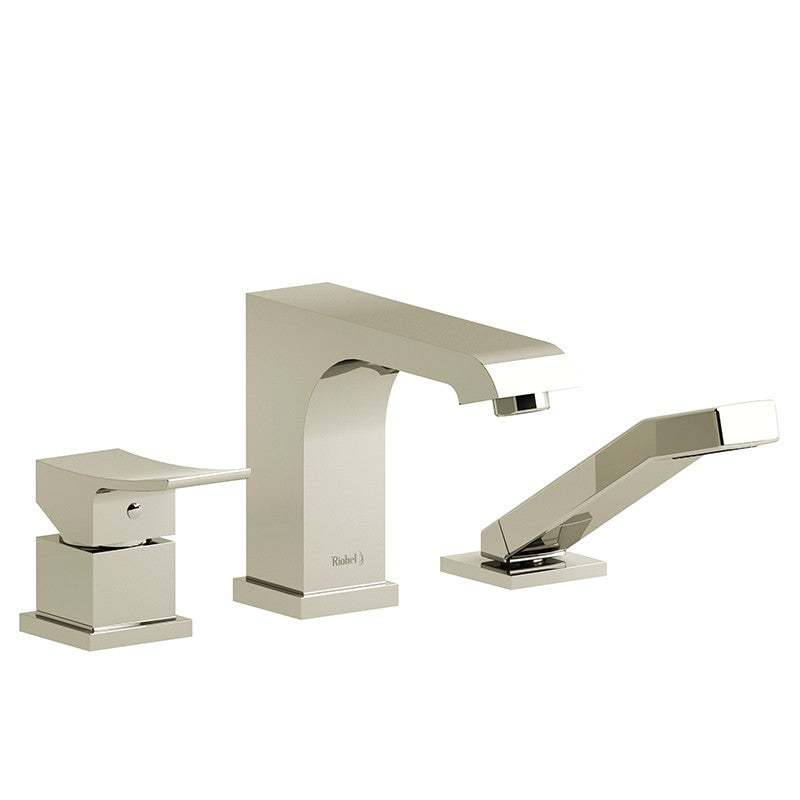 Riobel Zendo TZO10 3-piece deck-mount tub filler with hand shower trim (Without Rough-in)