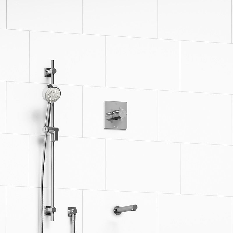 Riobel Pallace KIT1244PATQ 1/2 inch 2-way Type T/P coaxial system with spout and hand shower rail