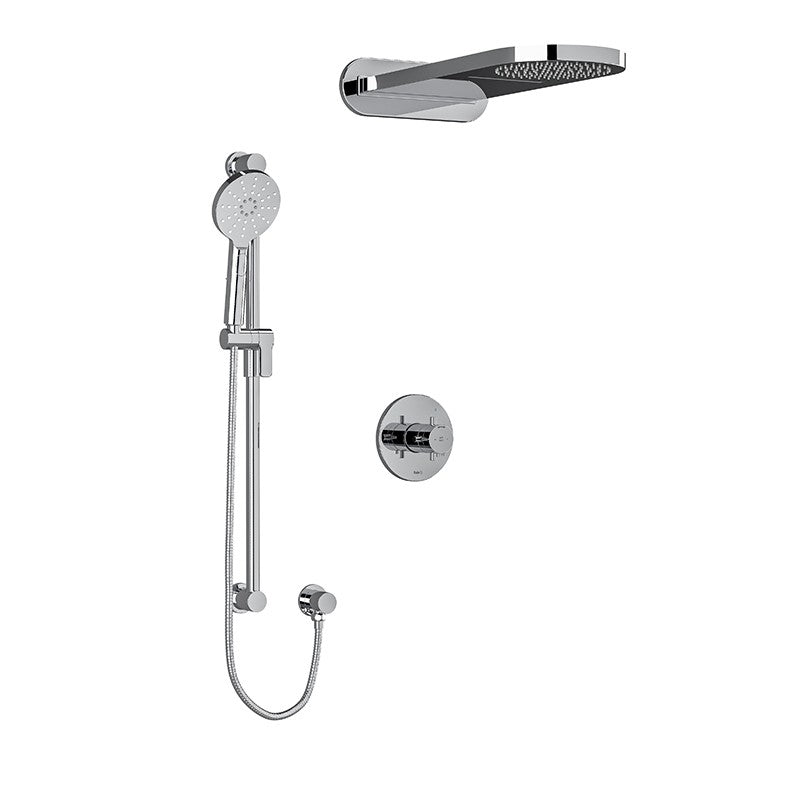 Riobel Riu KIT2745RUTM Type TP thermostaticpressure balance 0.5 coaxial 3-way system with hand shower rail and rain and cascade