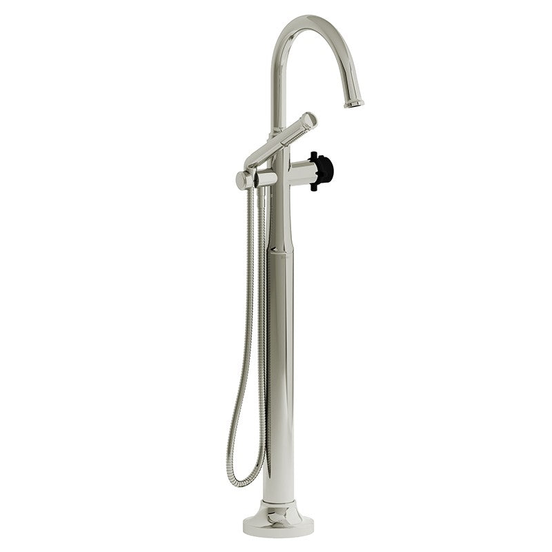 Riobel Momenti TMMRD39 2-way Type T (thermostatic) coaxial floor-mount tub filler with hand shower (Without Rough-in)