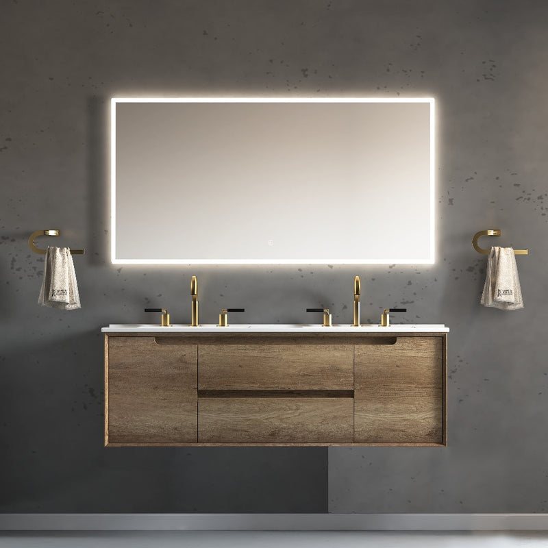 Virta 60 Inch Ashley Wall Hung Double Sink Vanity