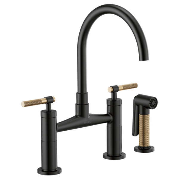 BRIZO LITZE 62543LF ARC SPOUT BRIDGE KNURLED HANDLE