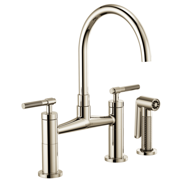 BRIZO LITZE 62543LF ARC SPOUT BRIDGE KNURLED HANDLE