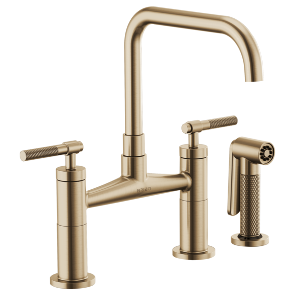 BRIZO LITZE 62553LF SQUARE SPOUT BRIDGE KNURLED HANDLE