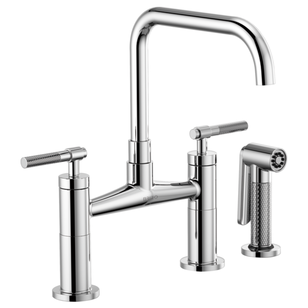 BRIZO LITZE 62553LF SQUARE SPOUT BRIDGE KNURLED HANDLE