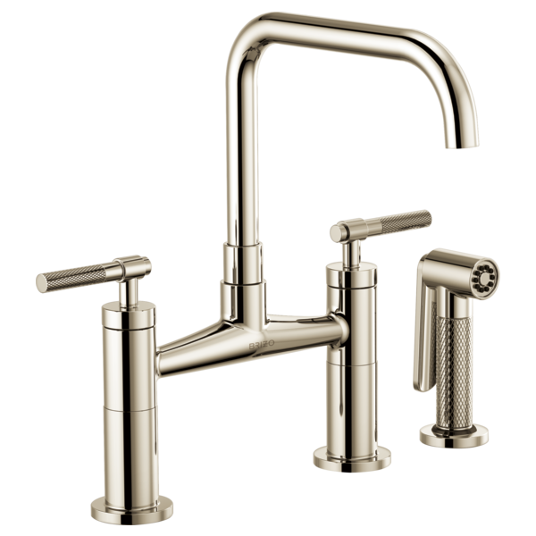 BRIZO LITZE 62553LF SQUARE SPOUT BRIDGE KNURLED HANDLE