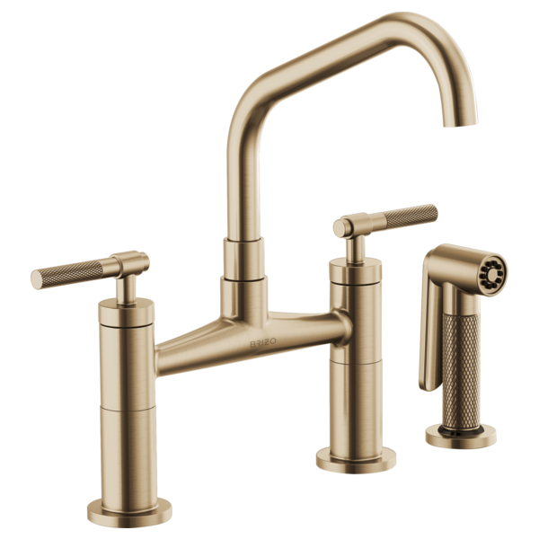 BRIZO LITZE 62563LF ANGLED SPOUT BRIDGE KNURLED HANDLE