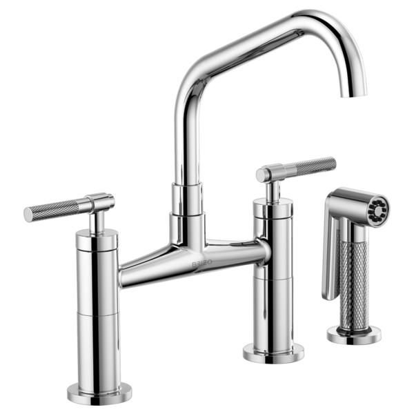 BRIZO LITZE 62563LF ANGLED SPOUT BRIDGE KNURLED HANDLE
